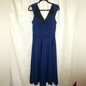 Bettie Page Navy Blue Swing Dress